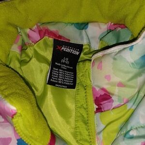 Mountain Xpedition Kids Floral Jacket - Green and Pink